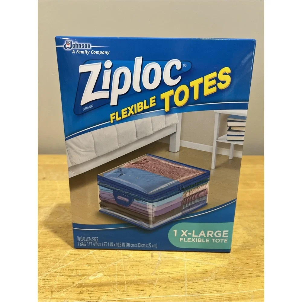 Ziploc XL X-Large Flexible Storage Tote 10 Gallon Clear Plastic Brand New Sealed